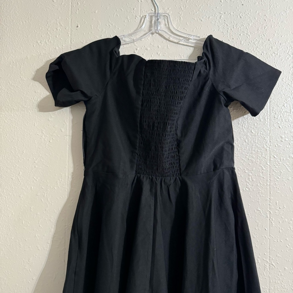 Belle Poque Vintage Style Scalloped Fit & Flare Dress In Black, - Picture 2 of 6